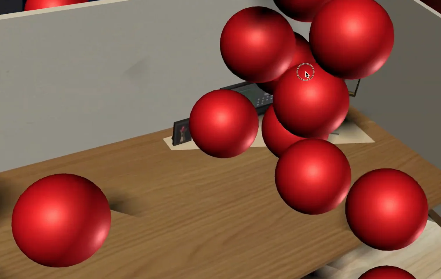 Using two Vuforia markers to test collision with red balls
